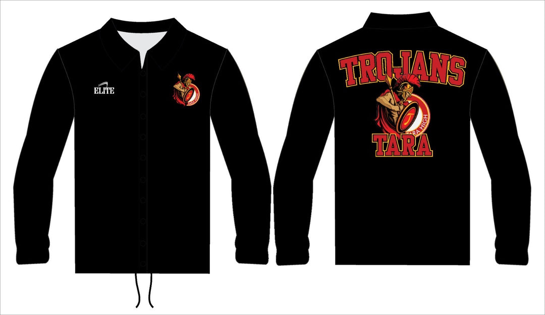 TARA TROJANS BUTTON RAIN JACKET - Black