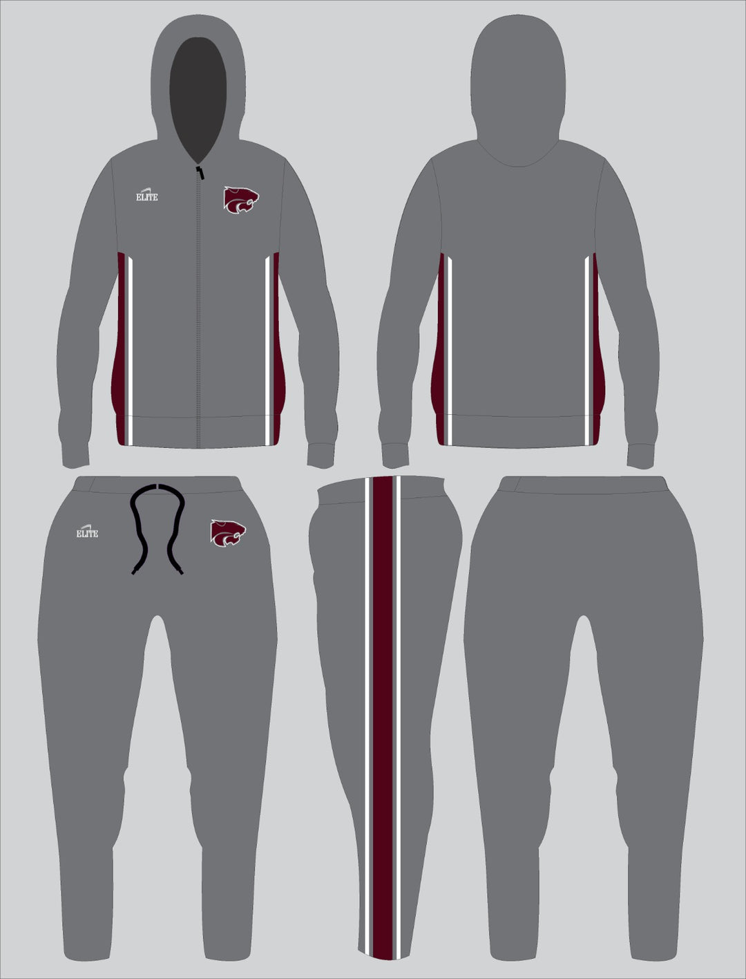 Central Girls Basketball Team - Travel Suit Grey