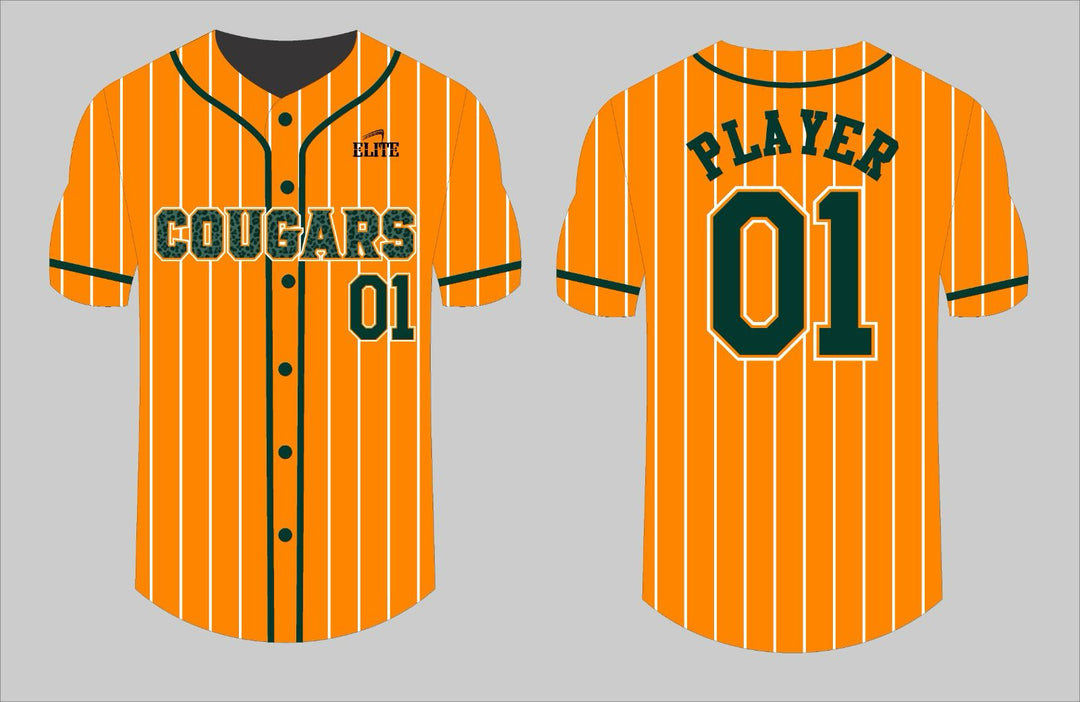 Cougars Baseball Jersey - Yellow