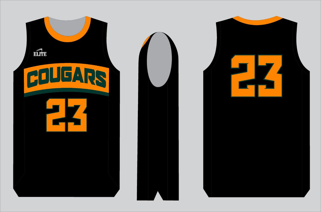 Cougars Basketball Jersey - Black & Yellow