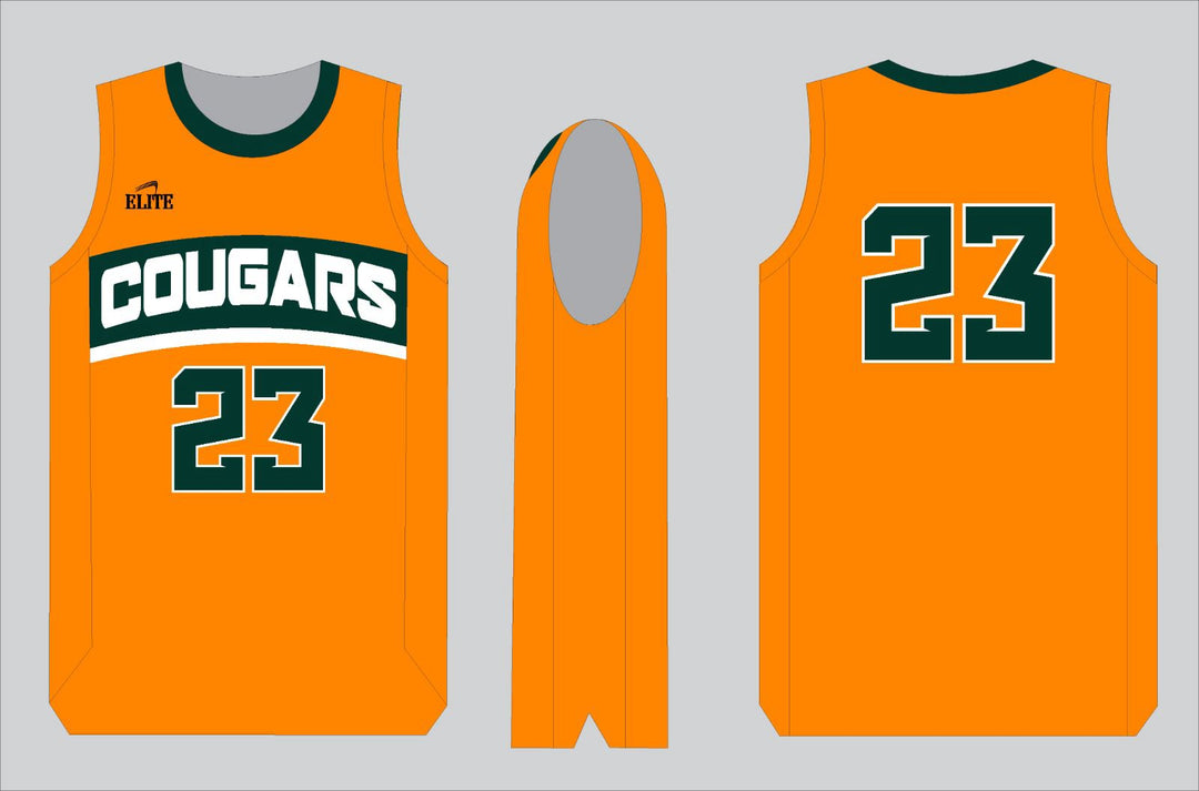 Cougars Basketball Jersey - Yellow & Green