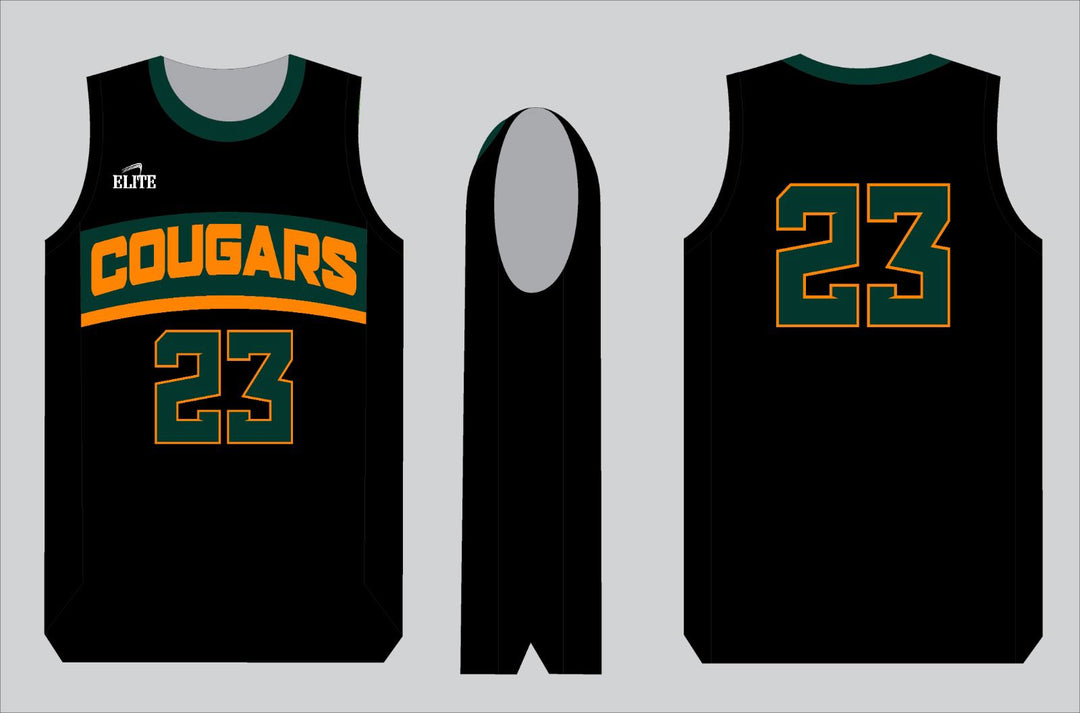 Cougars Basketball Jersey - Black & Green