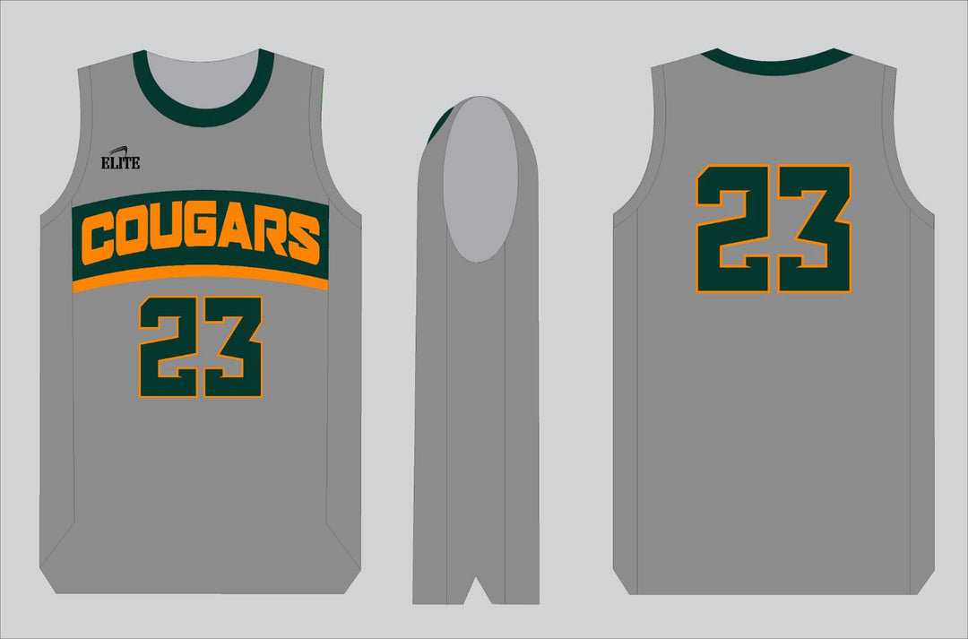 Cougars Basketball Jersey - White & Green