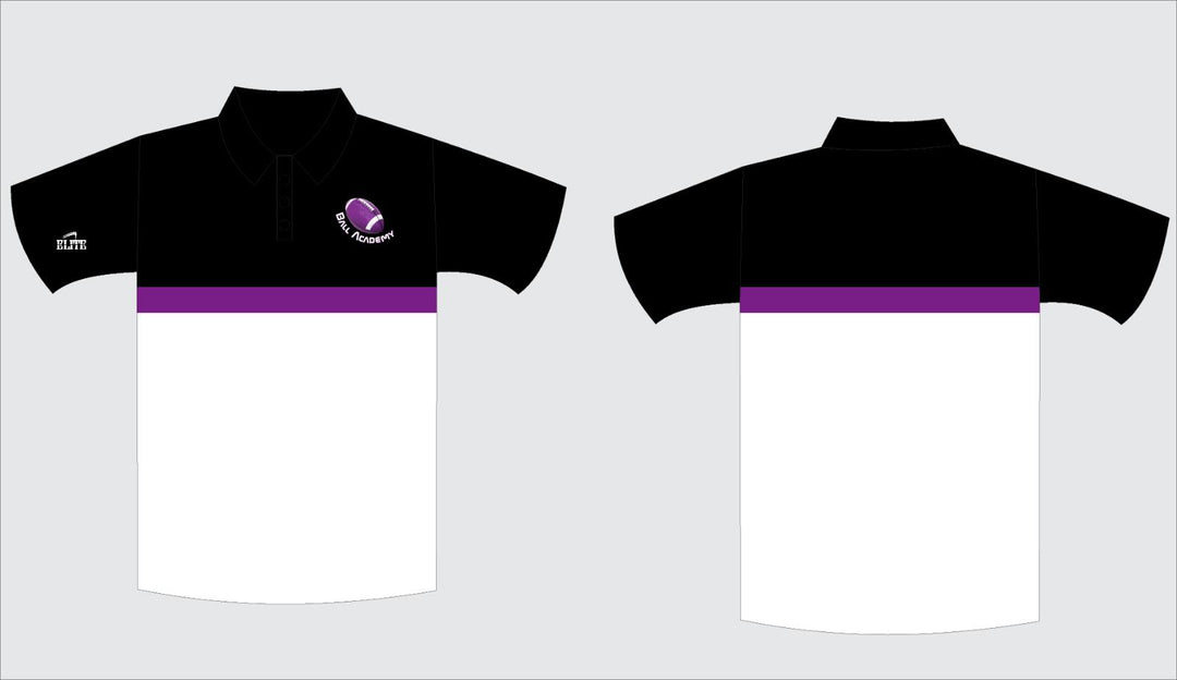 Ball Academy Button down polo - White & Black
