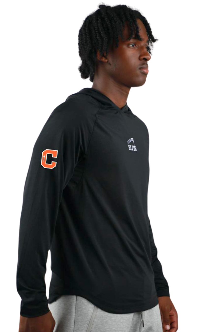 Catholic Elite Training Hooded Pullover Full Sleeve - Black