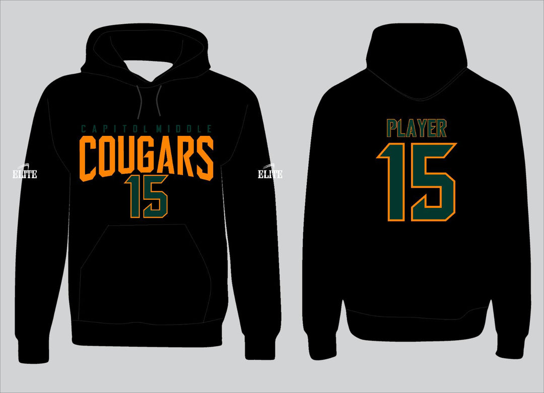 Cougars Hoodie - Black (Yellow Logo)