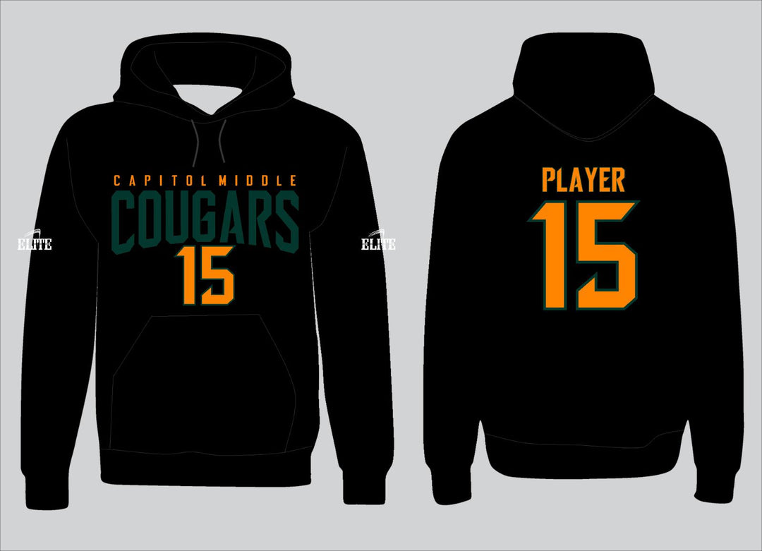 Cougars Hoodie - Black (Green Logo)
