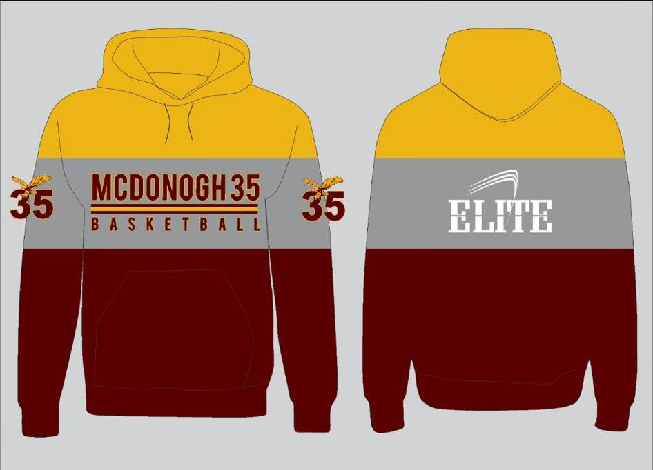 McDonough 35 Team Shop hoodie - Maroon, Grey & Yellow