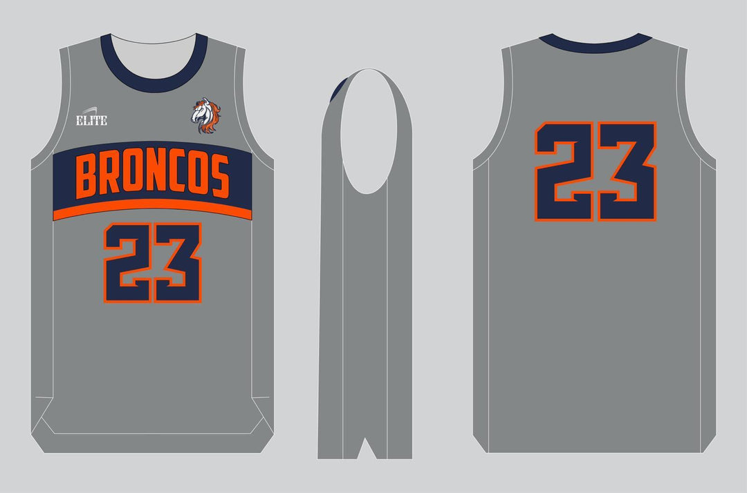 Broncos Basketball Jersey - Gray