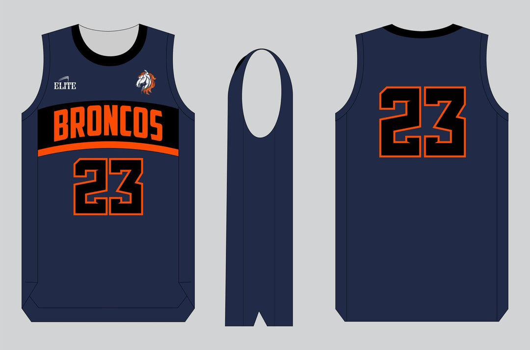 Broncos Basketball Jersey - Navy Blue