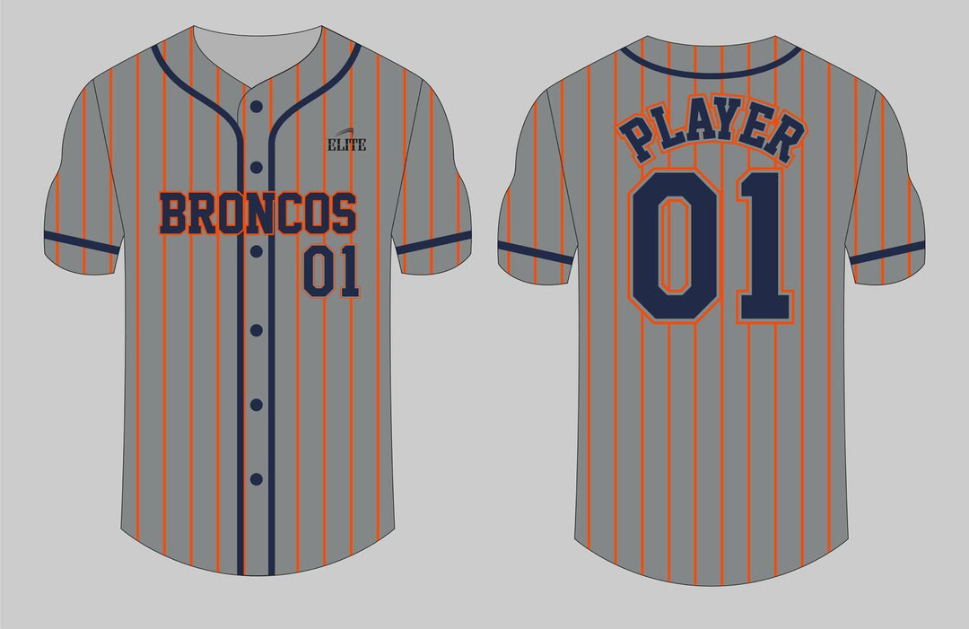 Broncos Baseball Jersey - Gray