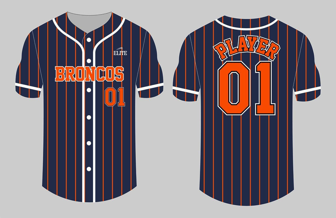 Broncos Baseball Jersey - Navy Blue
