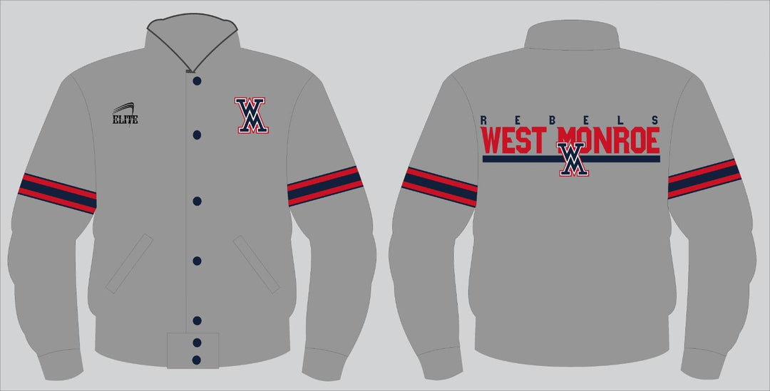 West Monroe Bomber Jacket - Gray Red