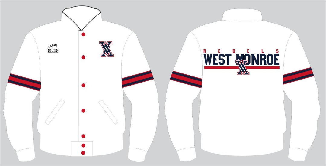 West Monroe Bomber Jacket - White Blue