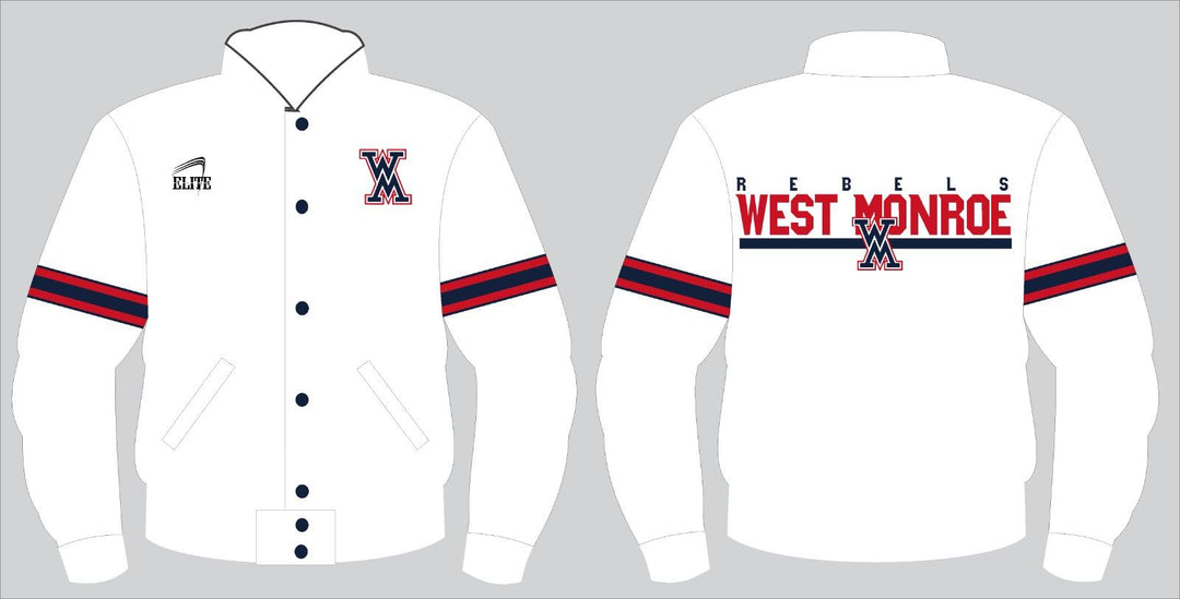 West Monroe Bomber Jacket - White Red