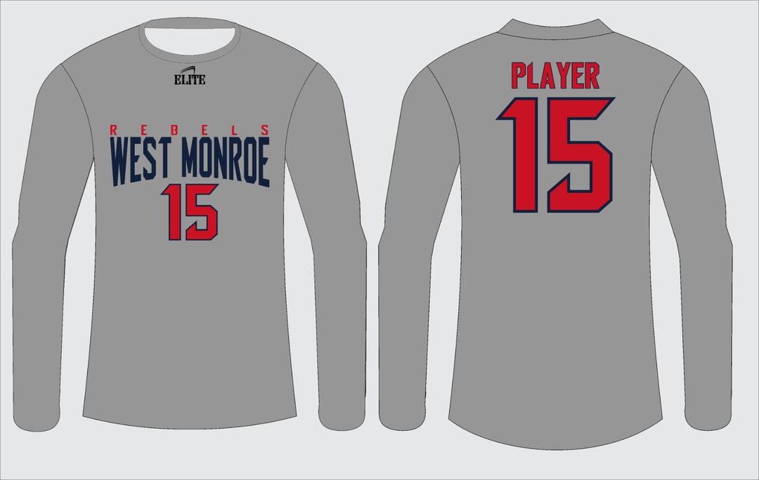 West Monroe Long Sleeve Shirt - Grey Red