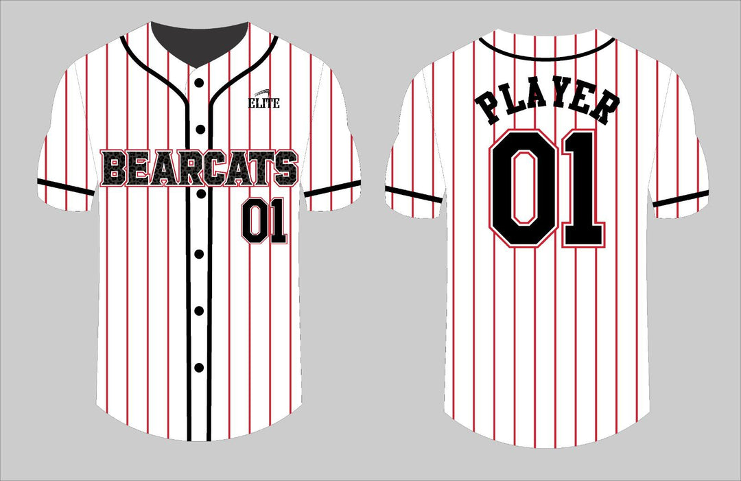 Bearcasts Fan - Baseball Jersey - White Black logo