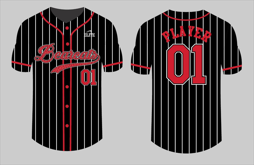 Bearcasts Fan - Baseball Jersey - Black red logo