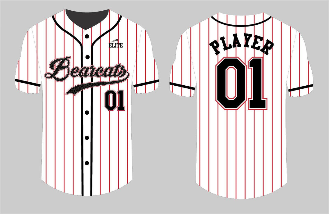 Bearcasts Fan - Baseball Jersey - White Black logo