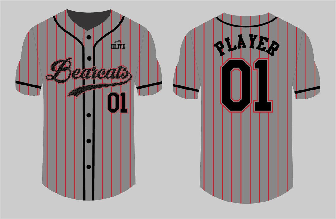 Bearcasts Fan - Baseball Jersey - Gray black logo