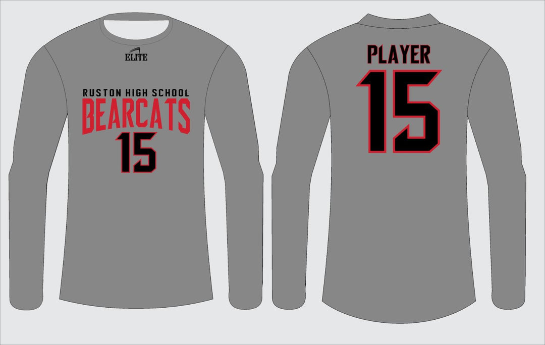 Bearcats Fan - Long Sleeve Shirt - Gray Red Logo