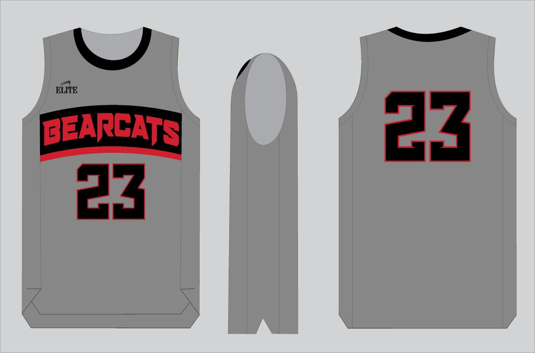 Bearcats Fan - Basketball Jersey - Gray Red logo