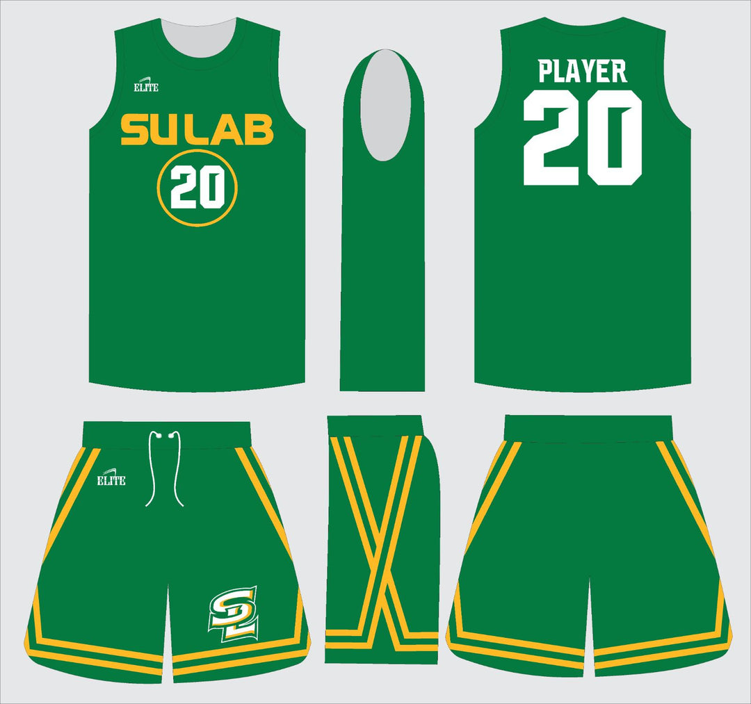 SULAB Middle School Basketball Reversible Practice Uniform - GREEN