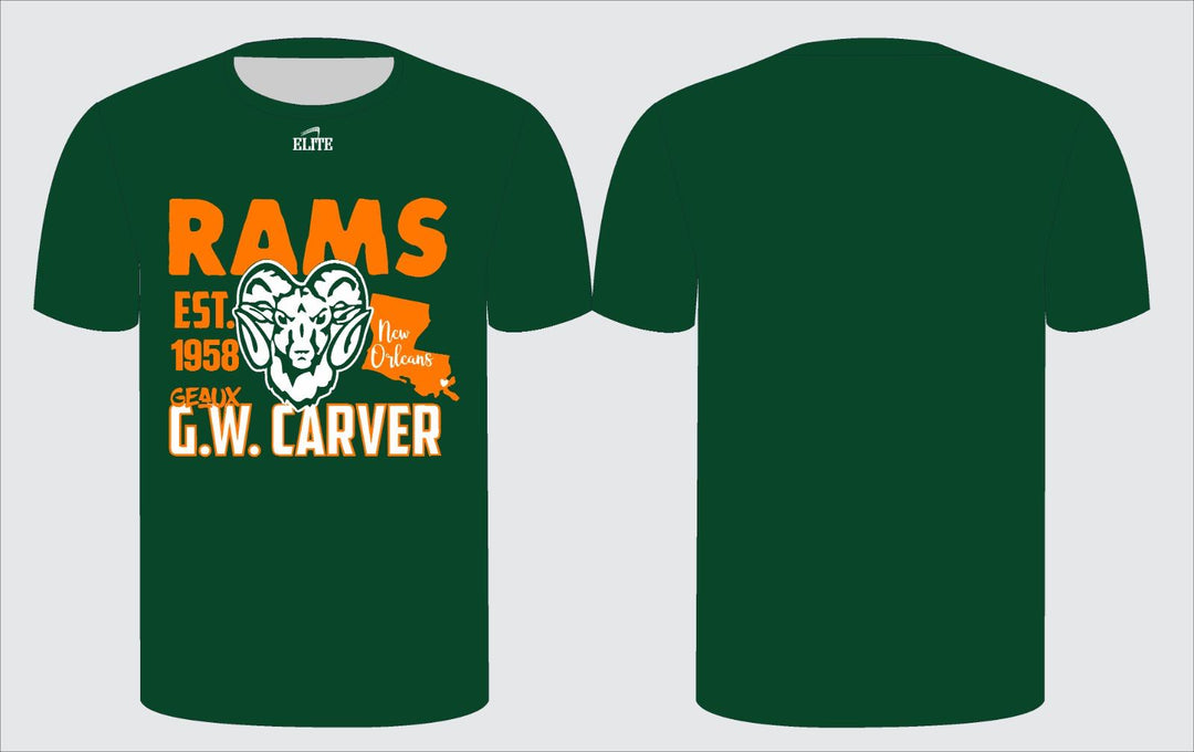 Carver Rams Short Sleeve Shirt - Green (RAMS Logo)