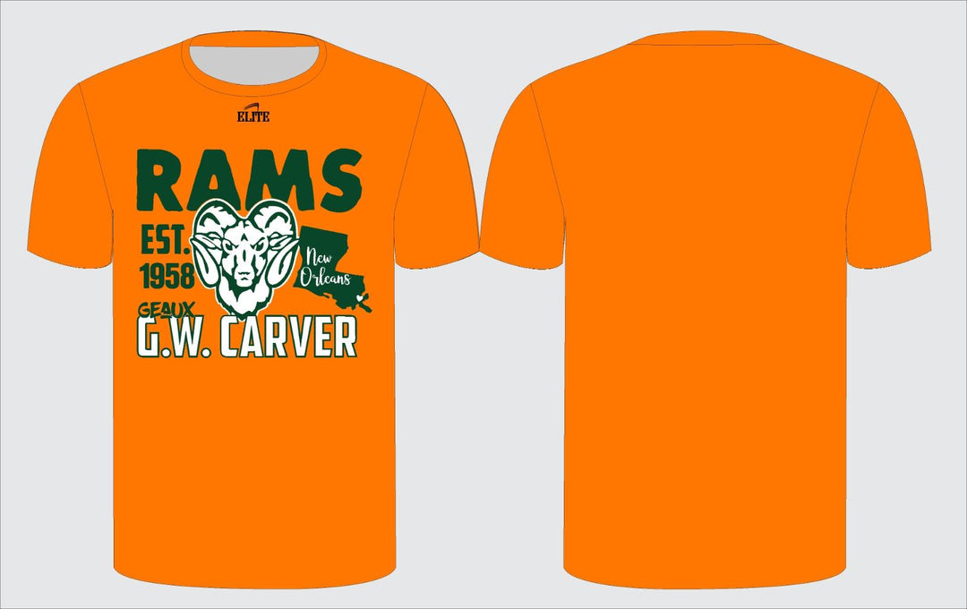 Carver Rams Short Sleeve Shirt - Orange (RAMS Logo)