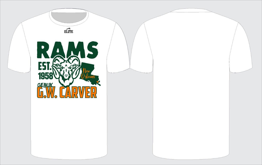 Carver Rams Short Sleeve Shirt - White (RAMS Logo)