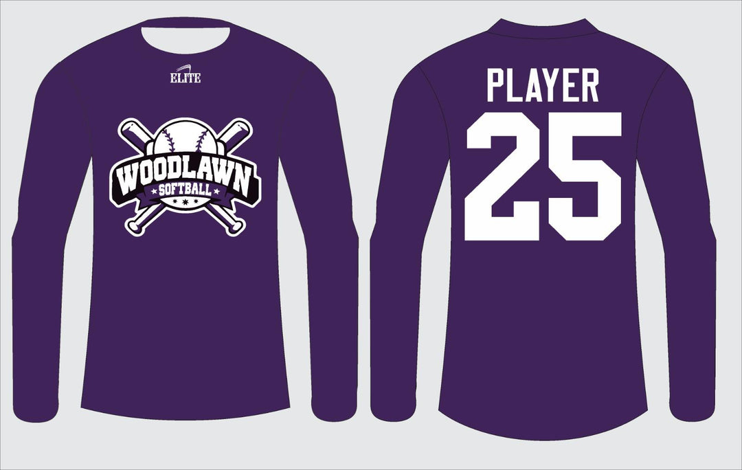 Woodlawn Softball Fan Long Sleeve Shirt - Purple