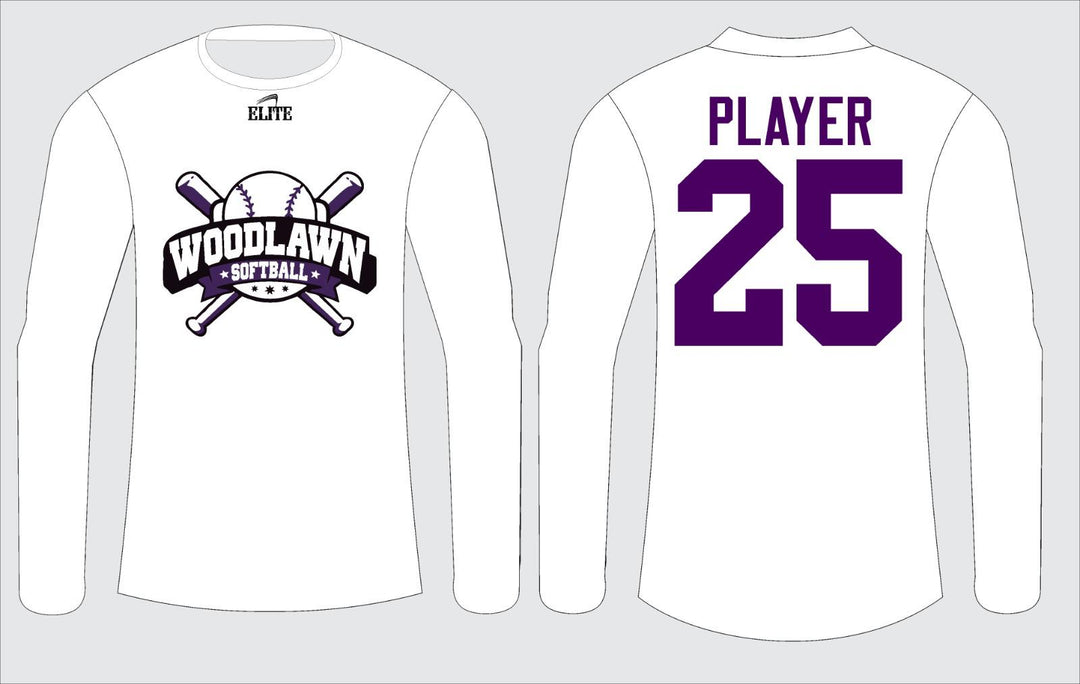 Woodlawn Softball Fan Long Sleeve Shirt - White