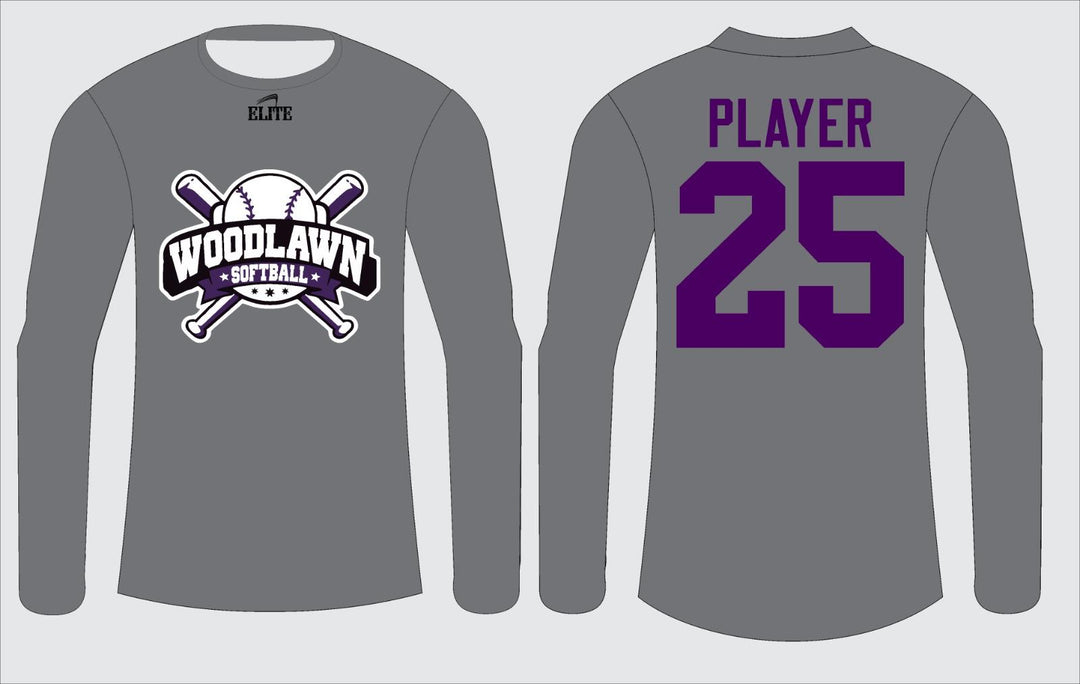 Woodlawn Softball Fan Long Sleeve Shirt - Grey