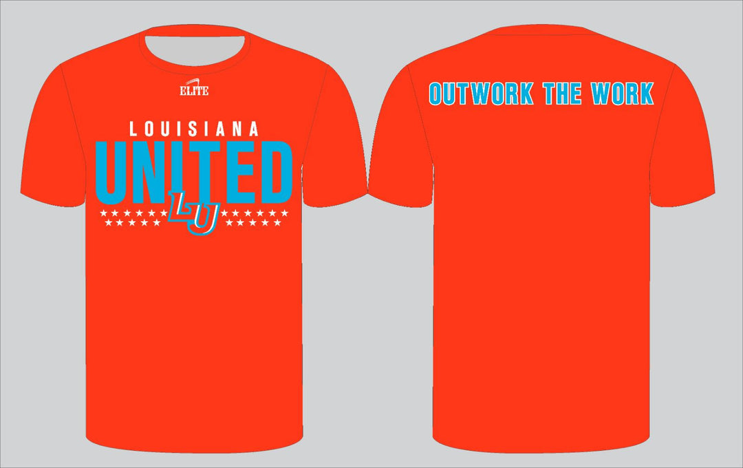 Louisiana United T-Shirt -Orange (Blue Logo)