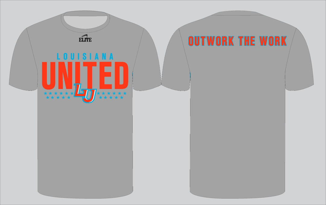 Louisiana United T-Shirt - Grey (Orange Logo)