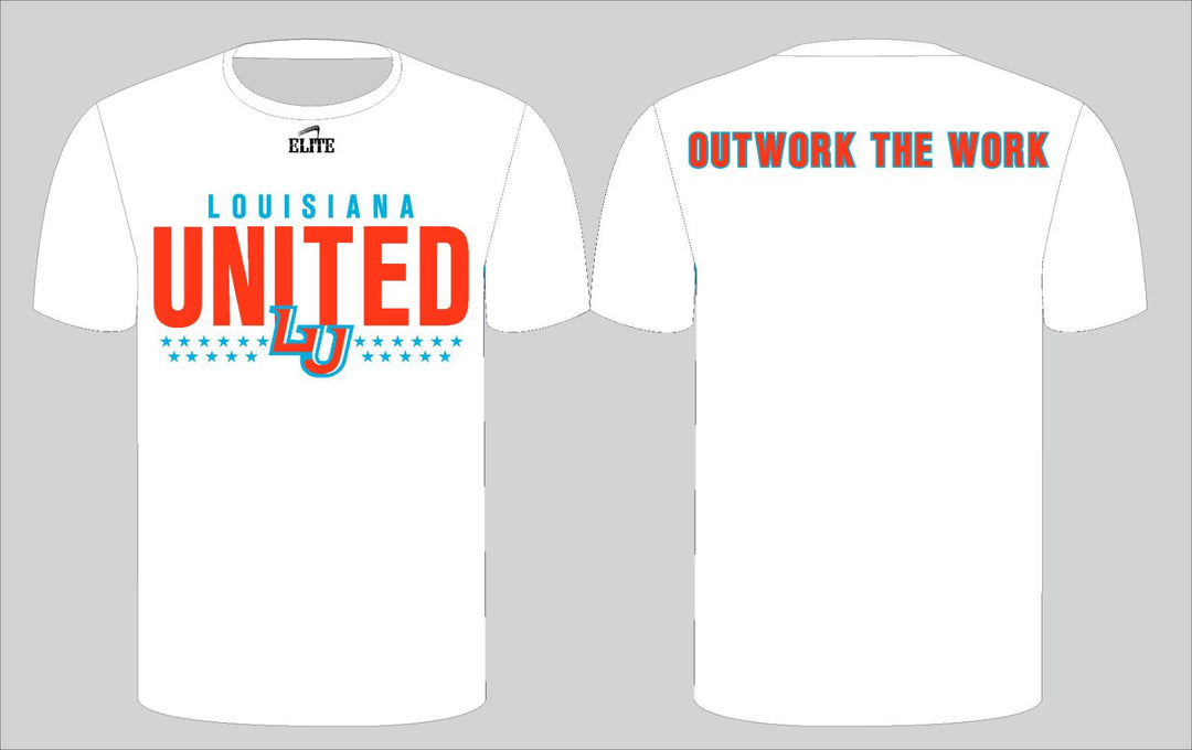 Louisiana United T-Shirt - White (Orange Logo)