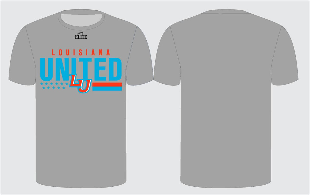 Louisiana United T-Shirt - Grey (Blue & Orange Logo)