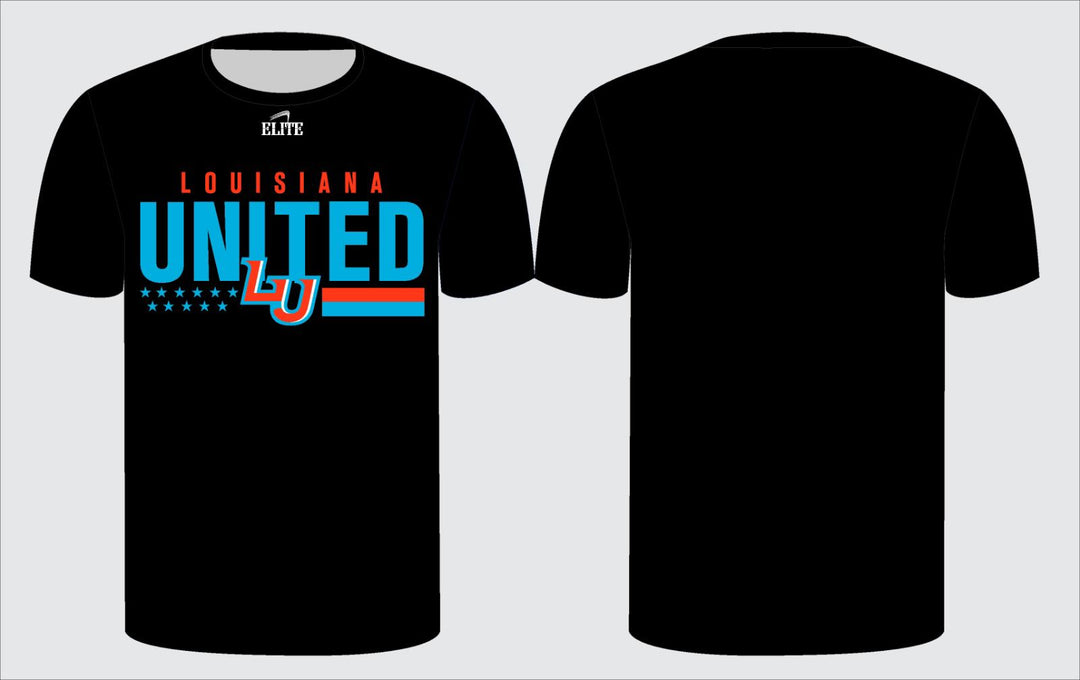 Louisiana United T-Shirt - Black (Blue & Orange Logo)