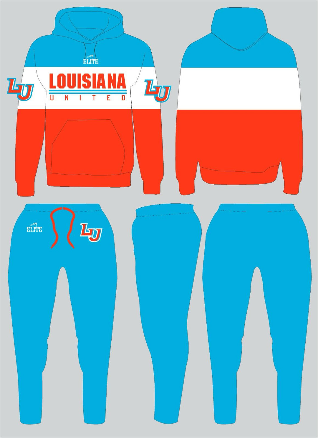 Louisiana United Travel Set - Blue, White & Orange