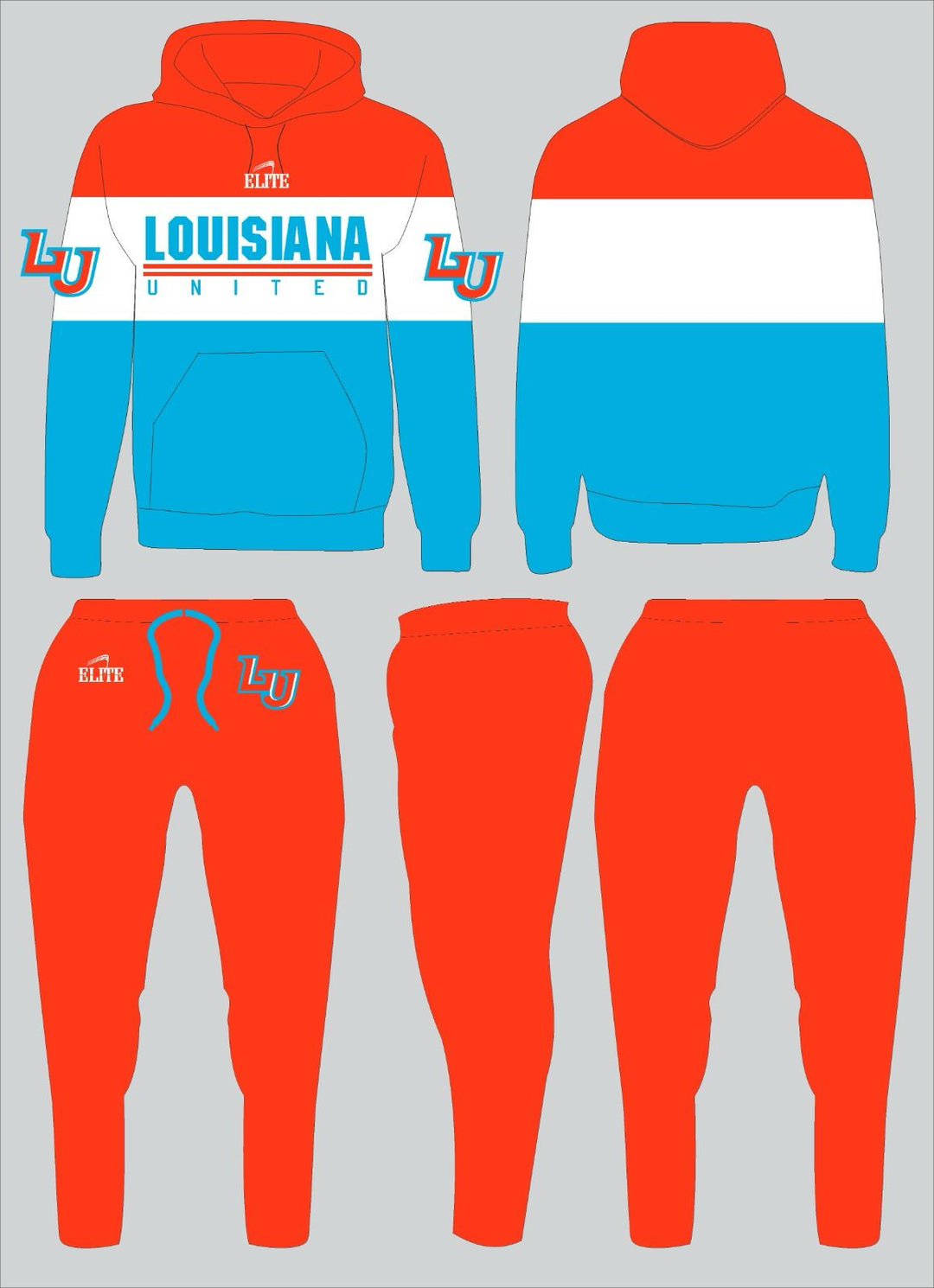 Louisiana United Travel Set - Orange, White & Blue