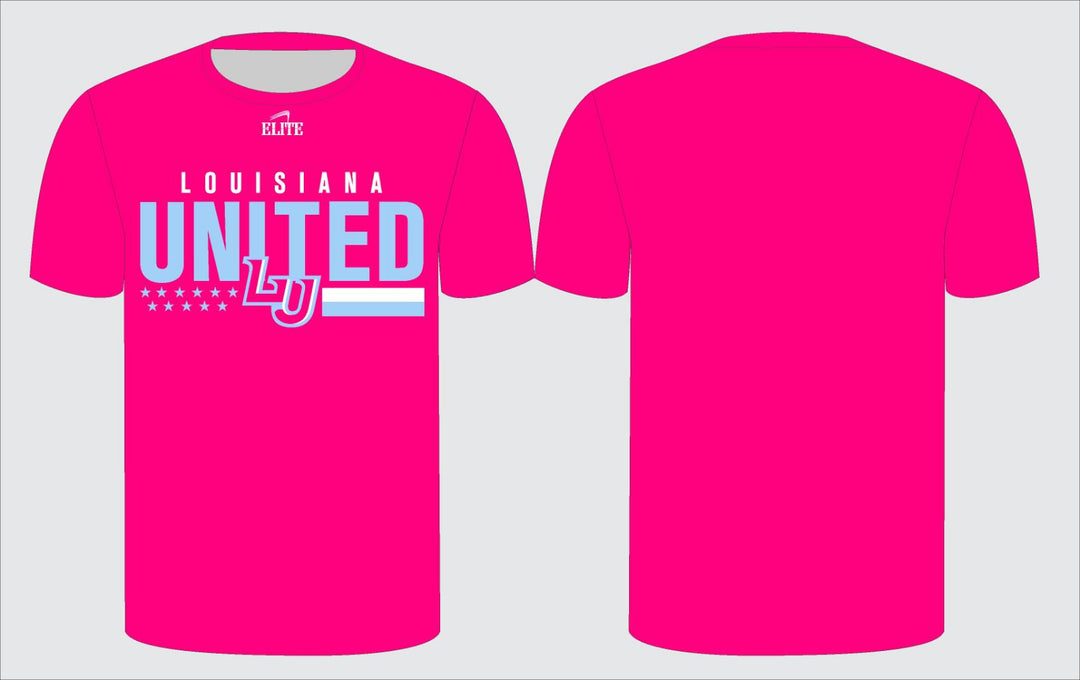 Louisiana United T-Shirt - Pink (Light Blue Logo)
