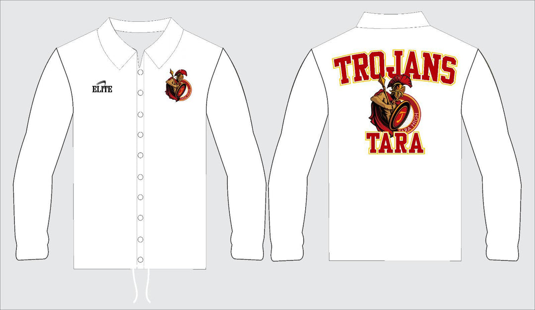 TARA TROJANS BUTTON RAIN JACKET - White