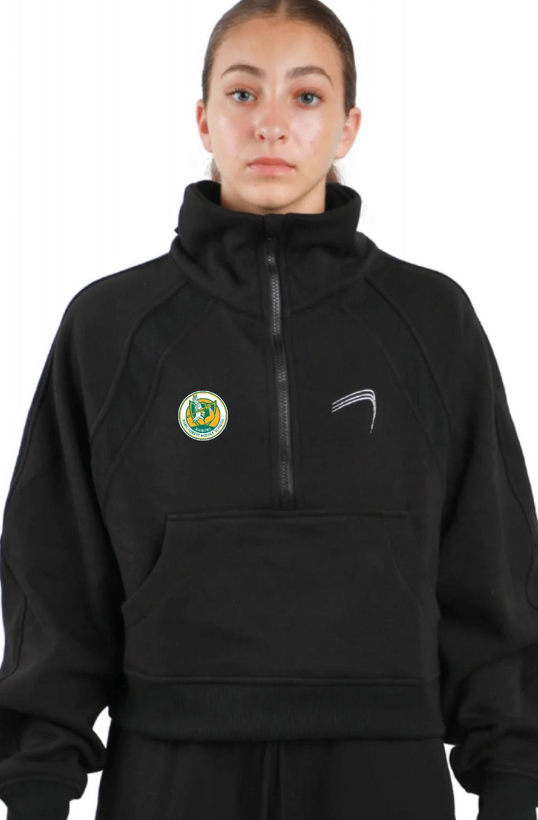 ELITE Cropped Fleece Pullover - Black