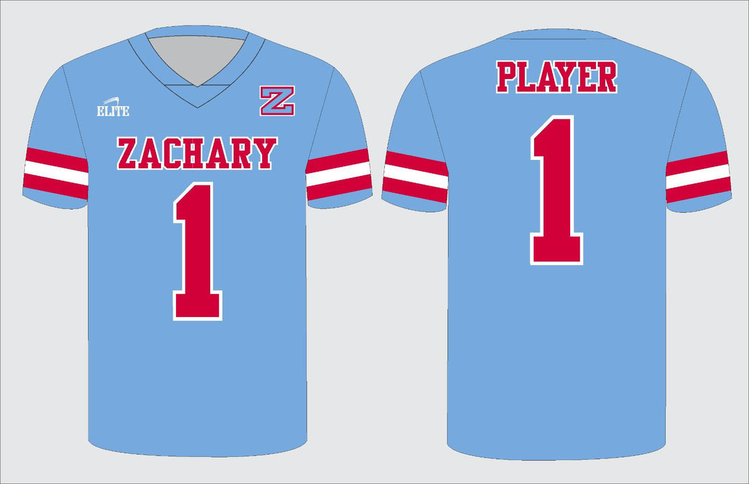 Zachary Football Jersey - Blue (Red logo)
