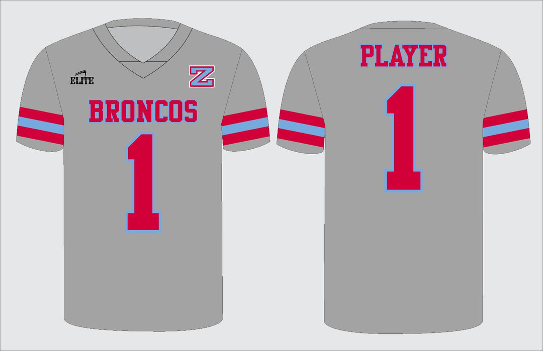 Zachary Football Jersey - Grey (Red logo)
