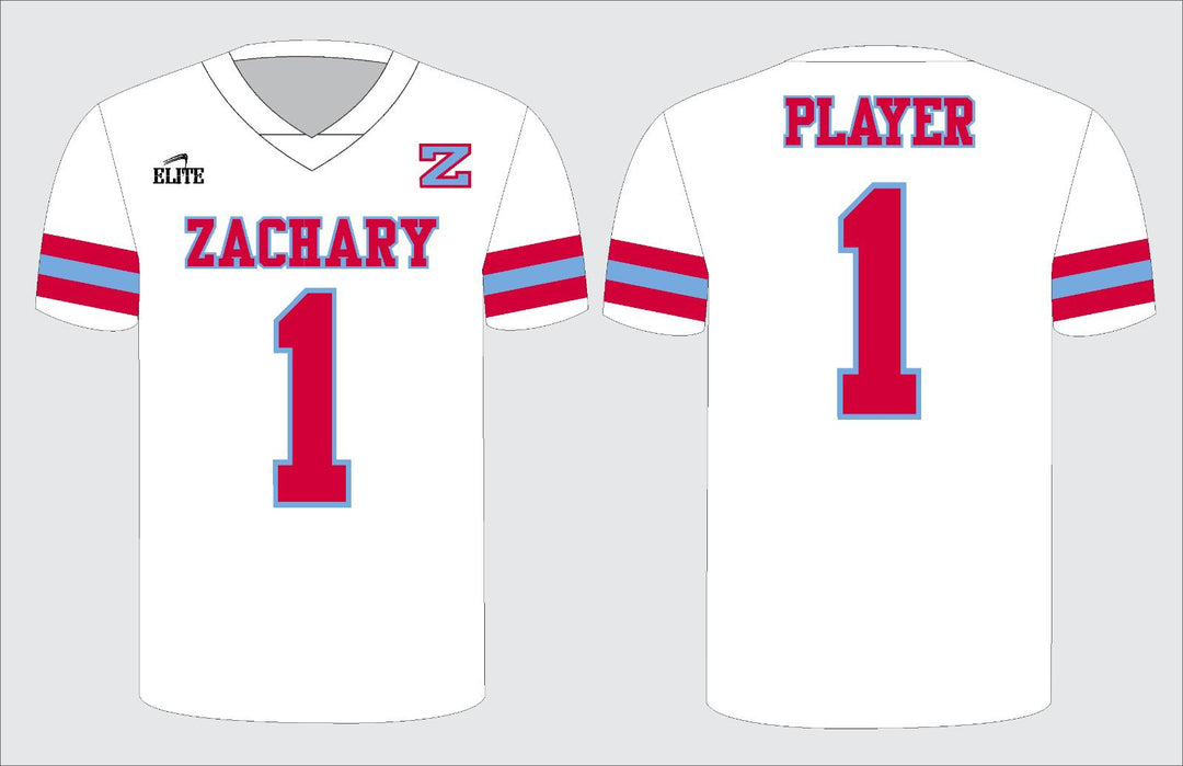 Zachary Football Jersey - White (Red logo)