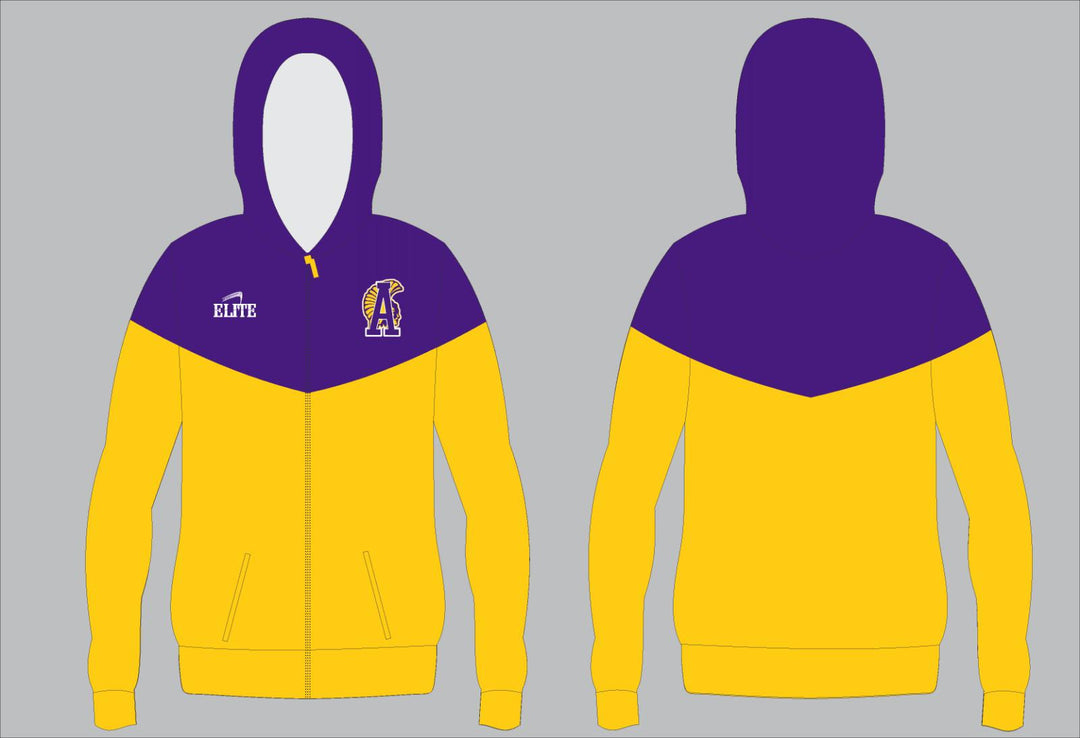 Alexandria Two Tone Zipper Hoodie - Purple/Yellow
