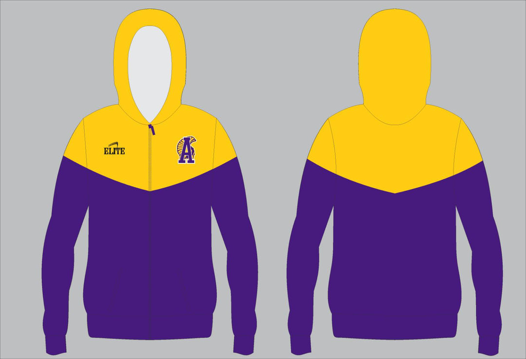 Alexandria Two Tone Zipper Hoodie - Yellow/Purple