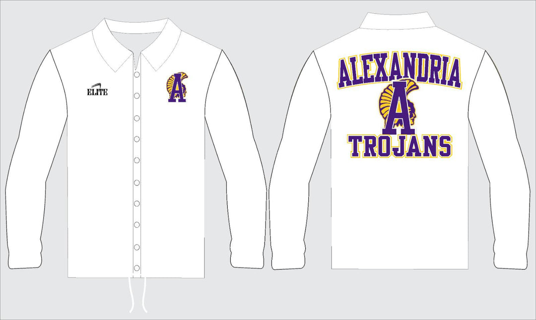 Alexandria Trojans Buttoned Long Sleeve Shirt - White