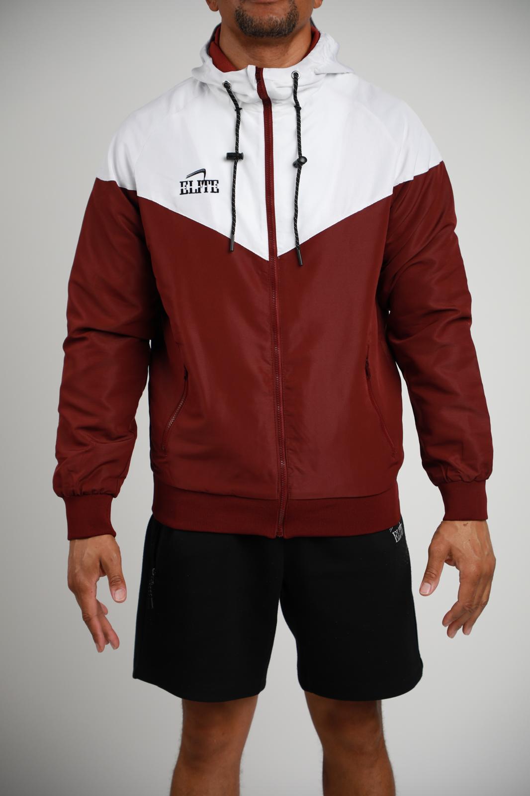 TWO TONE WINDBREAKER - White/Maroon